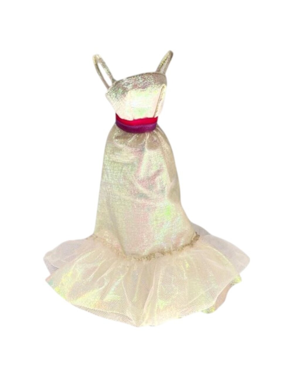 Vintage Barbie Fashion Crystal‎ Barbie Doll Clothing Dress White Taffeta